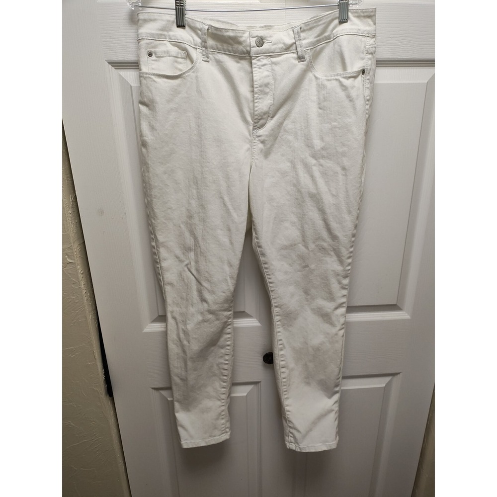 NYDJ Not Your Daughters Jeans Alina Ankle Jeans Size 16 Ultra White Denim Pant‎
